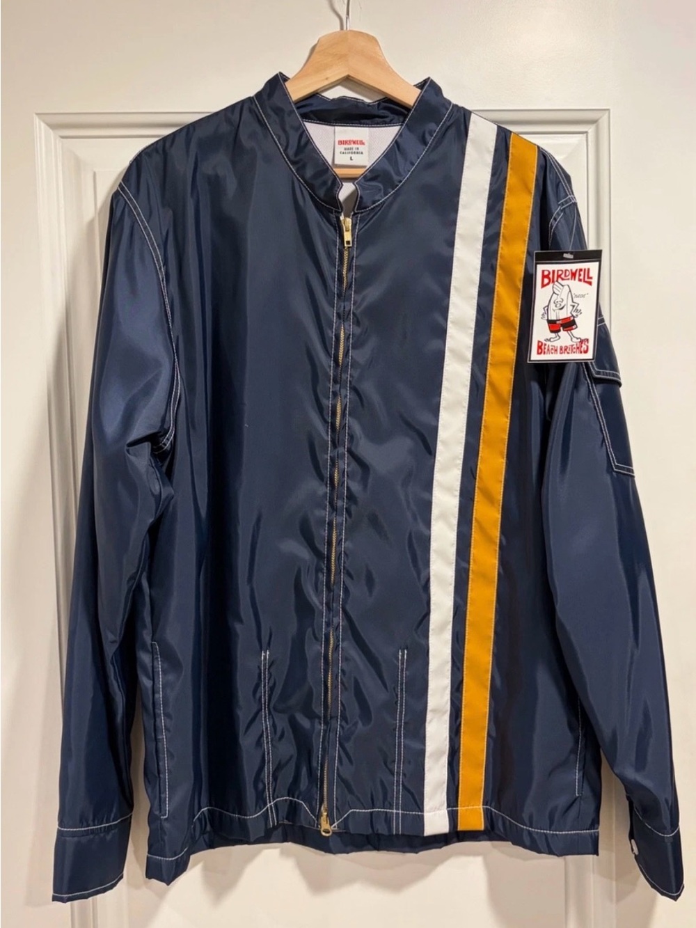 Birdwell Classic Racing Jacket- Navy with White & Gold Stripe (discontinued)